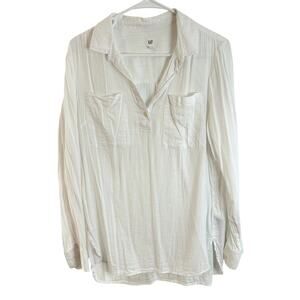 Gap Long Sleeve Drapey Shirt Womens Size Medium Optic White Flowy